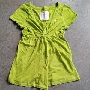Y2K Abercrombie & Fitch V Neck Baby Doll Juniors Top XL